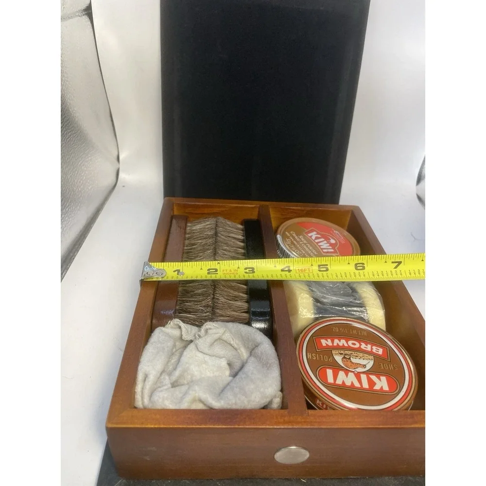 Vintage High-End Executive Shoe Shine Valet Box w/Accessories